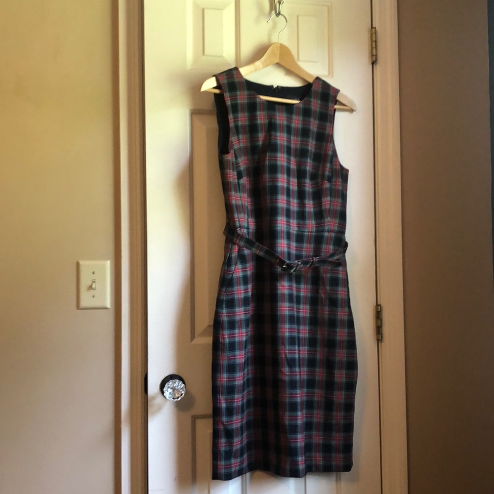 J. Crew plaid sheath dress